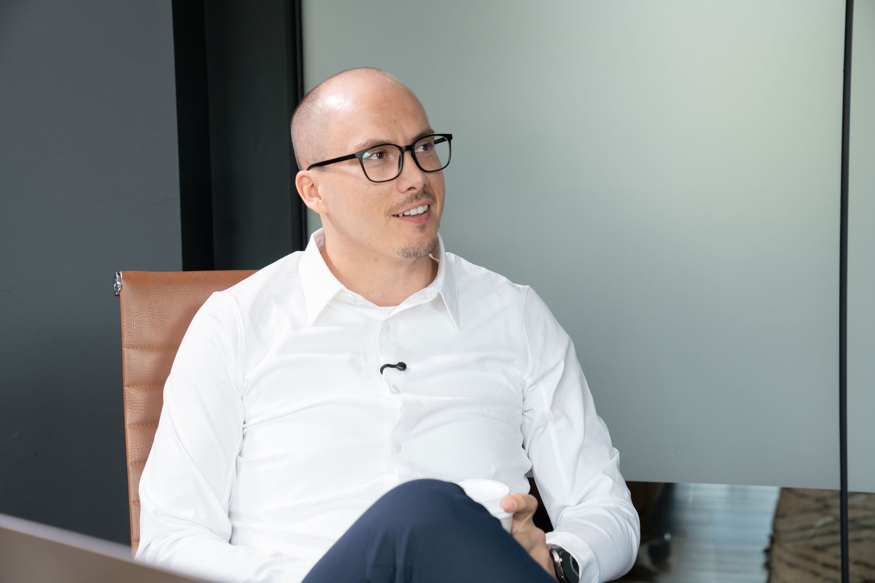 Brett Nikula, LMFT, in his office